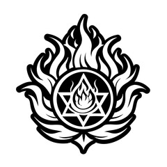 Mystic flame icon in filled style