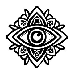 Eye talisman icon in solid style