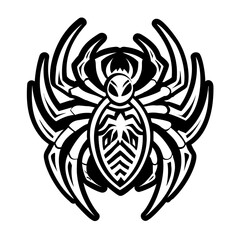 A solid style icon of spider symbol