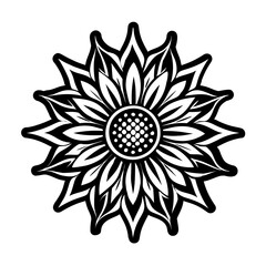 Sunflower tattoo icon in filled style