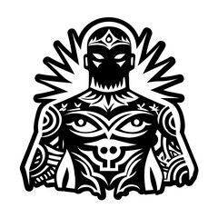 Shadowy figure icon in filled style