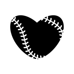 Baseball Ball Heart Shape