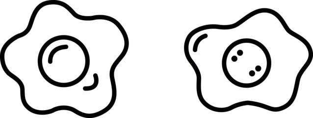 Fototapeta premium Tasty and Crispy Fried Egg Icon for Breakfast, Cooking, and Food Illustrations