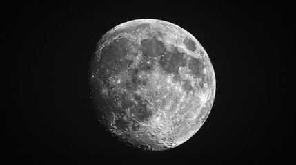 Obraz premium Detailed image of the Moon's surface with craters, ideal for scientific publications and astronomy projects.