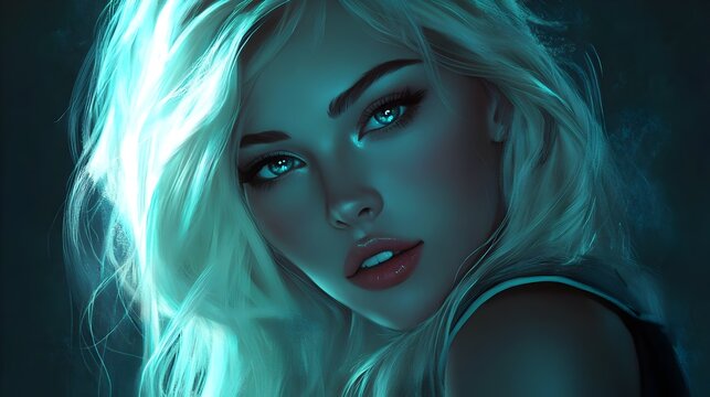 digitally enhanced model shoot of a woman with dramtic lighting good header for a make-up site or style blog