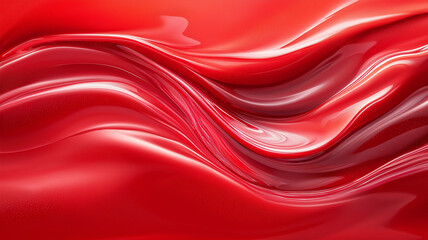 Obraz premium Smooth red liquid waves create vibrant and dynamic abstract background, showcasing rich textures and glossy surfaces that evoke sense of fluidity and energy