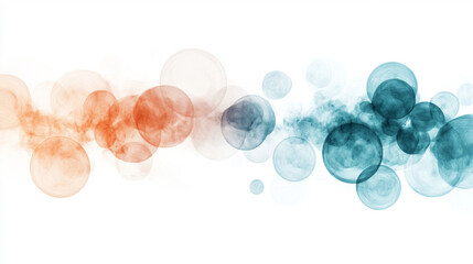 Abstract blue and orange smoke cloud creating dynamic fluid motion, ethereal atmospheric effect, soft color blending, artistic background concept