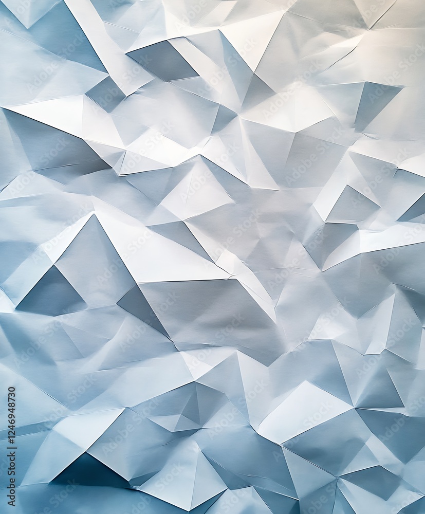 Poster Abstract Geometric Paper Texture with Soft Lighting for Modern Background Design : Generative AI