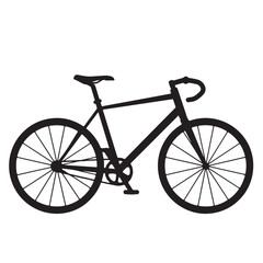 Silhouette vector illustration of a sports bicycle icon on a white background