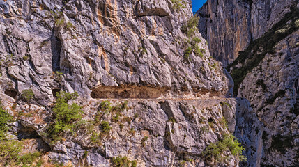Ruta del Cares, Cares Trail Trekking Path, Picos de Europa National Park, Biosphere Reserve, Cantabrian Mountains, Castile and León-Asturias, Spain, Europe