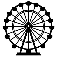 A Ferris wheel  silhouette vector illustration 