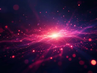 Obraz premium Artistic illustration. Space with neural connections of atoms. Fantasy microworld