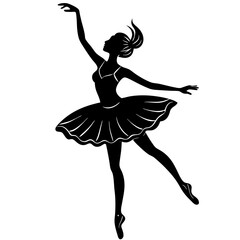 A ballerina in a pose  silhouette vector illustration  © Shakila