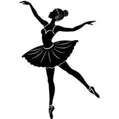 A ballerina in a pose  silhouette vector illustration  © Shakila