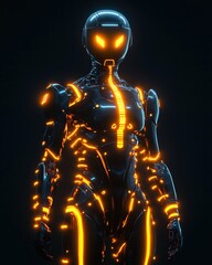 Isometric AI robotic icon flat art, clean and modern digital assistant model with soft rounded edges and expressive LED facial display