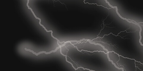 Thunder Stock Image In Black Background. Massive lightning bolt with branches isolated on black background.
