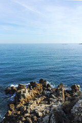 Panorama of port of town of Antibes,  France