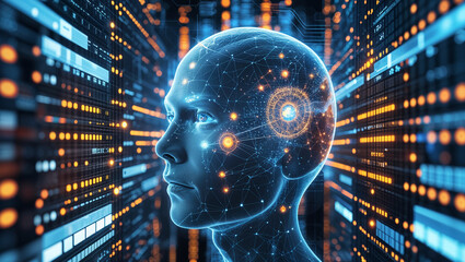 Artificial intelligence processing data in server room visualization