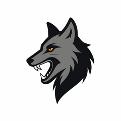 wolf head isolated on white