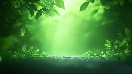 Obraz premium Lush Green Forest Leaves Background