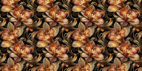 Seamless watercolor floral pattern - green leaves and branches composition on background, perfect for wrappers, wallpapers, postcards, greeting cards, wedding invitations, romantic events