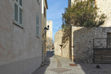 Panorama of port of town of Antibes,  France