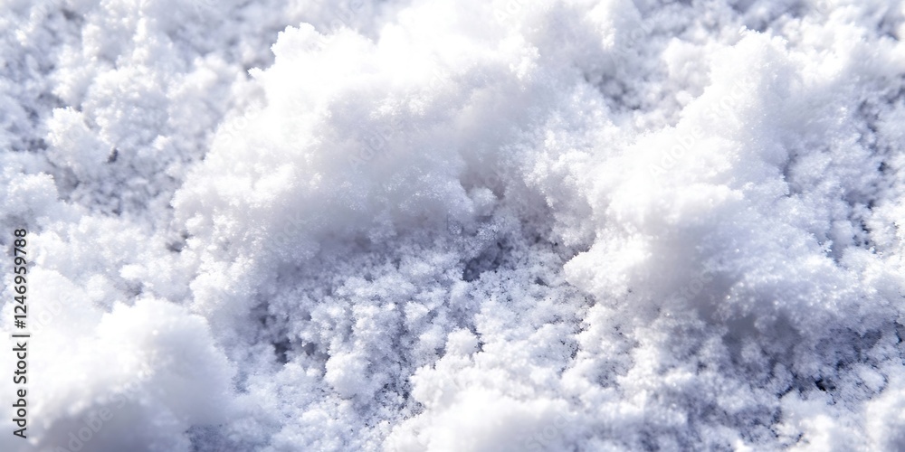 Poster close-up of fresh white snow crystals creating a fluffy and frosty winter wonderland texture : gener