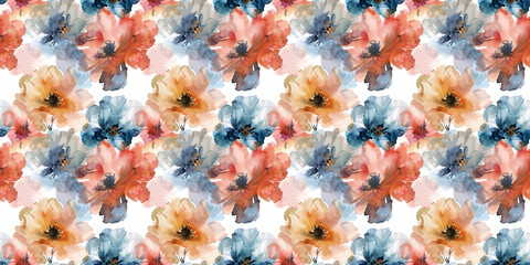 Seamless watercolor floral pattern - green leaves and branches composition on background, perfect for wrappers, wallpapers, postcards, greeting cards, wedding invitations, romantic events