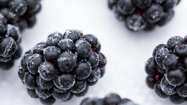 Storing berries in winter. Frozen blackberries