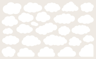 白の雲型のもくもくフレームセット