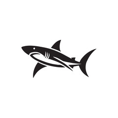 Shark silhoutee vector on white background 