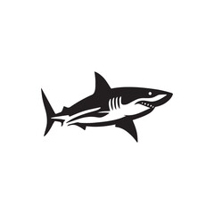 Shark silhoutee vector on white background 