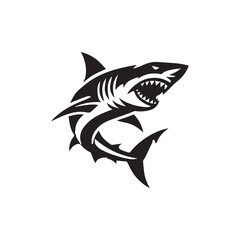 Naklejka premium Shark silhoutee vector on white background 