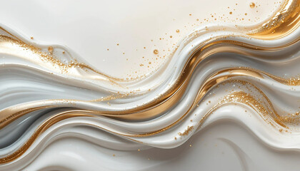 Abstract fluid art composition featuring smooth, flowing patterns of soft white and muted gray tones, Abstract background.