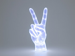 Obraz premium Luminous Peace Gesture