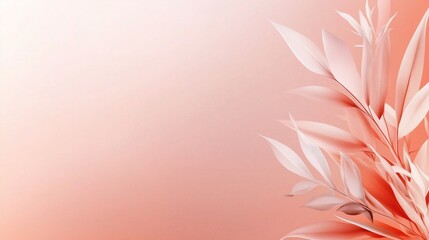 Soft pastel gradient background featuring delicate leaves in pink tones with an elegant and calming aesthetic