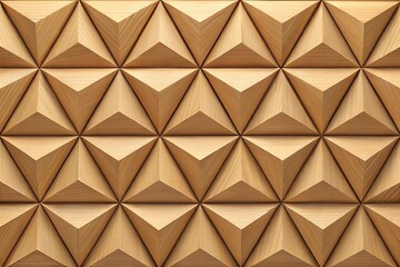 Wood triangular Abstract polygonal background from wooden, 3d render