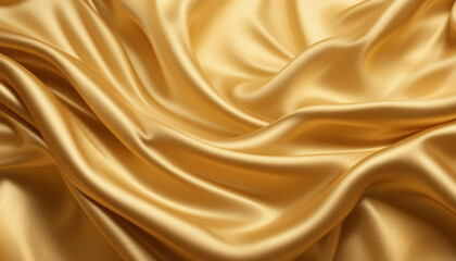 Obraz premium Golden Fabric wave with Smooth Flowing for abstract background.