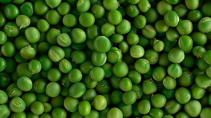 fresh green peas with a view above