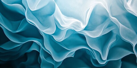 Obraz premium Abstract Close-up of Blue Textured Fabric with Elegant Flowing Waves and Ripples : Generative AI