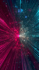 Fototapeta premium Vibrant Cosmic Energy: Abstract Space Artwork with Colorful Light, Stars, Nebula Design, and Ethereal Visualization for a Bright and Dynamic Universe Experience