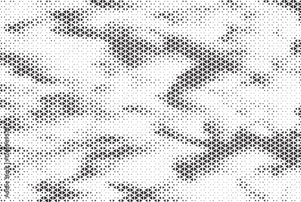 Aufkleber Triangle Shapes Vector Abstract Geometric Technology Oscillation Wave Isolated on Light Background. Halftone Triangular Retro Simple Pattern. Minimal 80s Style Dynamic Tech Wallpaper	