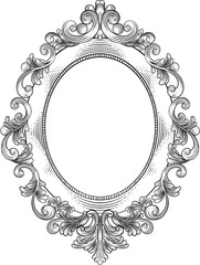 Hand drawn vintage frame engraving