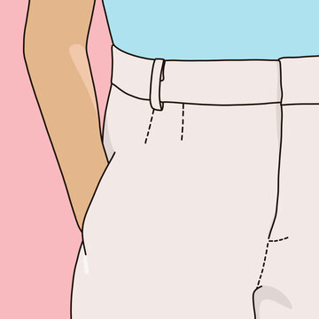 Classic Denim Trousers in White Hands in Pocket