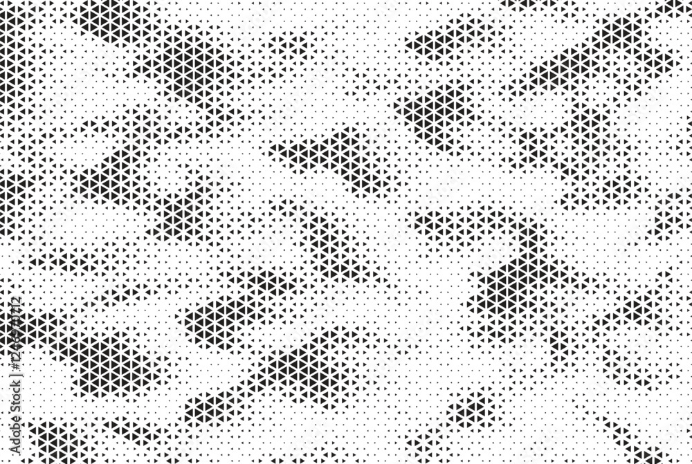 Aufkleber Triangle Shapes Vector Abstract Geometric Technology Oscillation Wave Isolated on Light Background. Halftone Triangular Retro Simple Pattern. Minimal 80s Style Dynamic Tech Wallpaper	