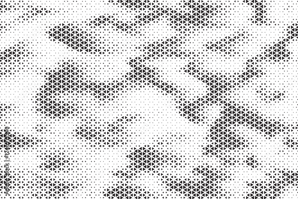 Aufkleber Triangle Shapes Vector Abstract Geometric Technology Oscillation Wave Isolated on Light Background. Halftone Triangular Retro Simple Pattern. Minimal 80s Style Dynamic Tech Wallpaper	