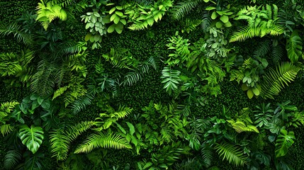 Fototapeta premium Lush Green Leaf Wall Texture