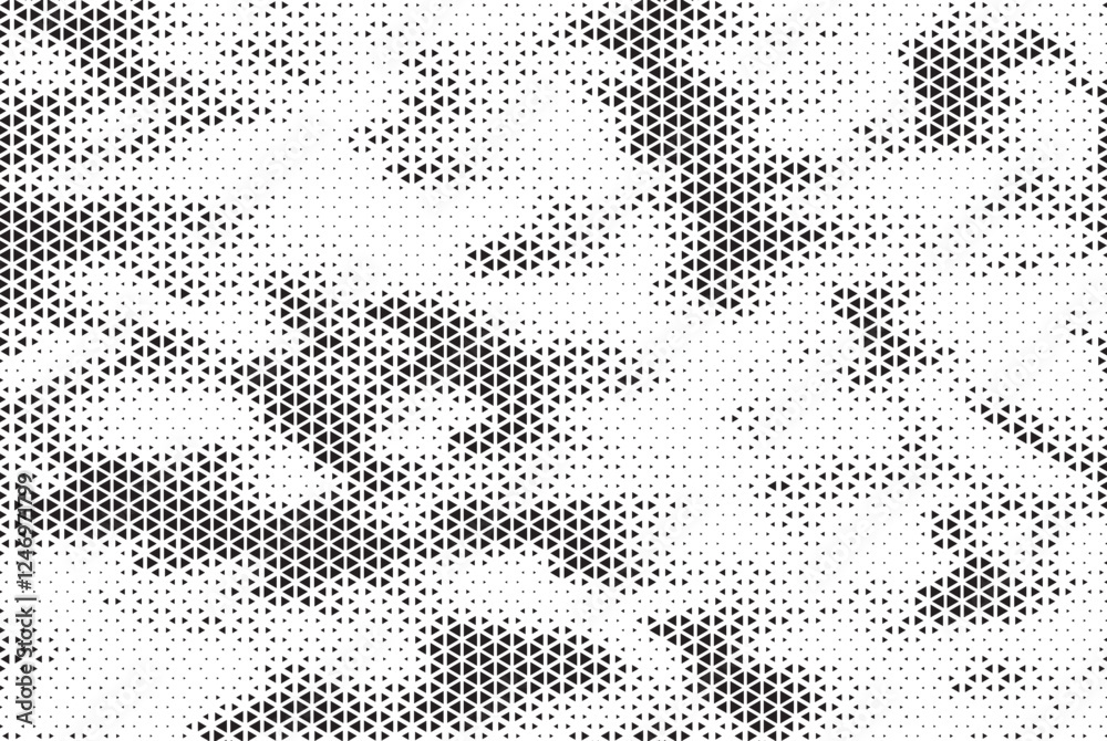 Aufkleber Triangle Shapes Vector Abstract Geometric Technology Oscillation Wave Isolated on Light Background. Halftone Triangular Retro Simple Pattern. Minimal 80s Style Dynamic Tech Wallpaper	