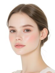 Natural Beauty Portrait of a Young Woman with Radiant Skin