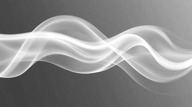 Elegant flowing white smoke featuring smooth wispy motion, high-detail atmospheric effect, sophisticated artistic visual representation